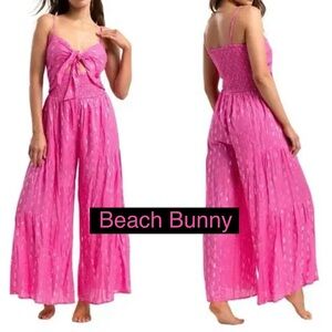 Beach Bunny Fuchsia Tie-Front Jumpsuit